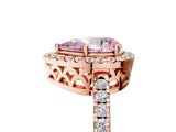 Rose gold Fancy Pink Pear  Halo Diamond Engagement Ring with Pavé Band and Four-Prong Setting_86