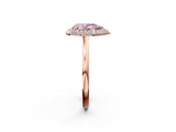 Rose gold Fancy Pink Pear  Halo Diamond Engagement Ring with Solitaire Band and Four-Prong Setting_21