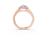 Rose gold Fancy Pink Pear  Halo Diamond Engagement Ring with Solitaire Band and Four-Prong Setting_22