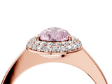 Rose gold Fancy Pink Pear  Halo Diamond Engagement Ring with Solitaire Band and Four-Prong Setting_23