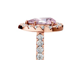 Rose gold Fancy Pink Pear  Halo Diamond Pavé Solitaire Ring_62
