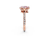 Rose gold Fancy Pink Pear  Halo Diamond Pave Band Ring with Four-Prong Setting_17