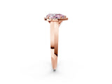 Rose gold Fancy Pink Pear  Halo Diamond Ring with Cathedral Band and Four-Prong Setting_50