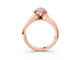 Rose gold Fancy Pink Pear  Halo Diamond Ring with Cathedral Band and Four-Prong Setting_51