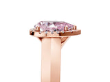 Rose gold Fancy Pink Pear  Halo Diamond Ring with Cathedral Band and Four-Prong Setting_53
