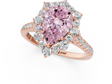 Rose gold Fancy Pink Pear  Halo Diamond Ring with Pavé Band and Prong Setting_16