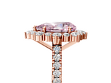 Rose gold Fancy Pink Pear  Halo Diamond Ring with Pavé Band and Prong Setting_20