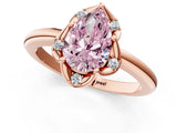 Rose gold Fancy Pink Pear  Halo Diamond Ring with Round Cluster Setting, Solitaire Band, and Four-Prong Setting_72