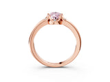 Rose gold Fancy Pink Pear  Halo Diamond Ring with Round Cluster Setting, Solitaire Band, and Four-Prong Setting_74