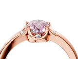 Rose gold Fancy Pink Pear  Halo Diamond Ring with Round Cluster Setting, Solitaire Band, and Four-Prong Setting_75