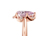 Rose gold Fancy Pink Pear  Halo Diamond Ring with Round Cluster Setting, Solitaire Band, and Four-Prong Setting_76