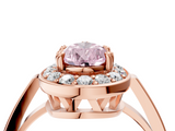Rose gold Fancy Pink Pear  Halo Diamond Ring with Split Shank and Four-Prong Setting_66