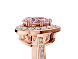 Rose gold Fancy Pink Pear  Halo Diamond Ring with Split Shank and Four-Prong Setting_67