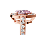 Rose gold Fancy Pink Pear  Halo Pavé Diamond Engagement Ring with Bezel Setting_25