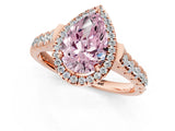 Rose gold Fancy Pink Pear  Halo Pavé Diamond Engagement Ring with Four-Prong Setting_27