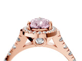 Rose gold Fancy Pink Pear  Halo Pavé Diamond Engagement Ring with Four-Prong Setting_30