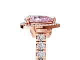 Rose gold Fancy Pink Pear  Halo Pavé Diamond Engagement Ring with Four-Prong Setting_31