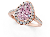 Rose gold Fancy Pink Pear  Halo Pavé Diamond Engagement Ring with Four-Prong Setting_4