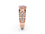 Rose gold Fancy Pink Pear  Halo Pave Diamond Engagement Ring with Milgrain Detailing_50
