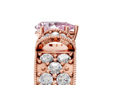 Rose gold Fancy Pink Pear  Halo Pave Diamond Engagement Ring with Milgrain Detailing_53