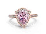 Rose gold Fancy Pink Pear  Halo Round Diamond Pave Band with Four-Prong Setting_37