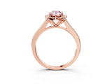 Rose gold Fancy Pink Pear  Halo Round Diamond Pave Band with Four-Prong Setting_40