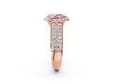 Rose gold Fancy Pink Pear  Halo Round Diamond Pave Band with Prong Setting_14