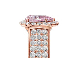 Rose gold Fancy Pink Pear  Halo Round Diamond Pave Band with Prong Setting_17