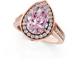 Rose gold Fancy Pink Pear  Halo Solitaire Diamond Ring with Pave Band and Bezel Setting_50