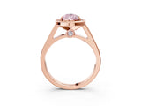 Rose gold Fancy Pink Pear  Halo Solitaire Diamond Ring with Pave Band and Bezel Setting_52