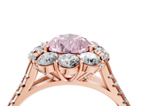 Rose gold Fancy Pink Pear  Halo Split Shank Diamond Engagement Ring with Pave Band and Four-Prong Setting_58