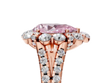 Rose gold Fancy Pink Pear  Halo Split Shank Diamond Engagement Ring with Pave Band and Four-Prong Setting_59