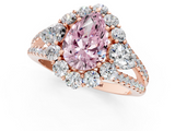 Rose gold Fancy Pink Pear  Halo Split Shank Diamond Engagement Ring with Prong Setting_21