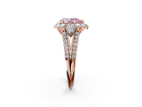 Rose gold Fancy Pink Pear  Halo Split Shank Diamond Engagement Ring with Prong Setting_22
