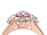 Rose gold Fancy Pink Pear  Halo Split Shank Diamond Engagement Ring with Prong Setting_24