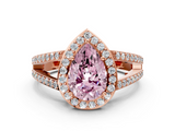 Rose gold Fancy Pink Pear  Halo Split Shank Diamond Ring with Four-Prong Setting_32