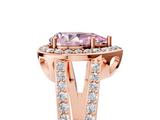 Rose gold Fancy Pink Pear  Halo Split Shank Diamond Ring with Four-Prong Setting_37