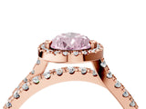 Rose gold Fancy Pink Pear  Halo Split Shank Diamond Ring with Pavé Setting 4