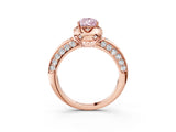 Rose gold Fancy Pink Pear  Halo Split Shank Pave Diamond Ring with Petal Prong Setting_22