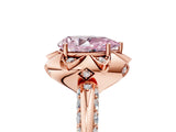 Rose gold Fancy Pink Pear  Halo Split Shank Pave Diamond Ring with Petal Prong Setting_24