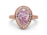 Rose gold Fancy Pink Pear  Halo Twist Band Solitaire Ring with Six-Prong Setting_29