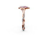 Rose gold Fancy Pink Pear  Halo Twist Band Solitaire Ring_21