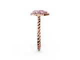 Rose gold Fancy Pink Pear  Halo Twisted Band Four-Prong Diamond Ring_22