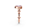 Rose gold Fancy Pink Pear  Milgrain Marquise Diamond Twist Band Ring_63