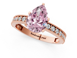 Rose gold Fancy Pink Pear  Milgrain Pave Diamond Engagement Ring with Four-Prong Setting_159