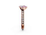 Rose gold Fancy Pink Pear  Milgrain Pave Diamond Engagement Ring with Four-Prong Setting_160