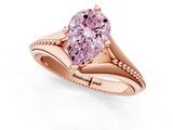 Rose gold Fancy Pink Pear  Solitaire Beaded Band Six-Prong Setting_13