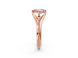 Rose gold Fancy Pink Pear  Solitaire Beaded Band Six-Prong Setting_14
