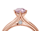 Rose gold Fancy Pink Pear  Solitaire Beaded Band Six-Prong Setting_33