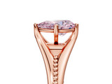 Rose gold Fancy Pink Pear  Solitaire Beaded Band Six-Prong Setting_5